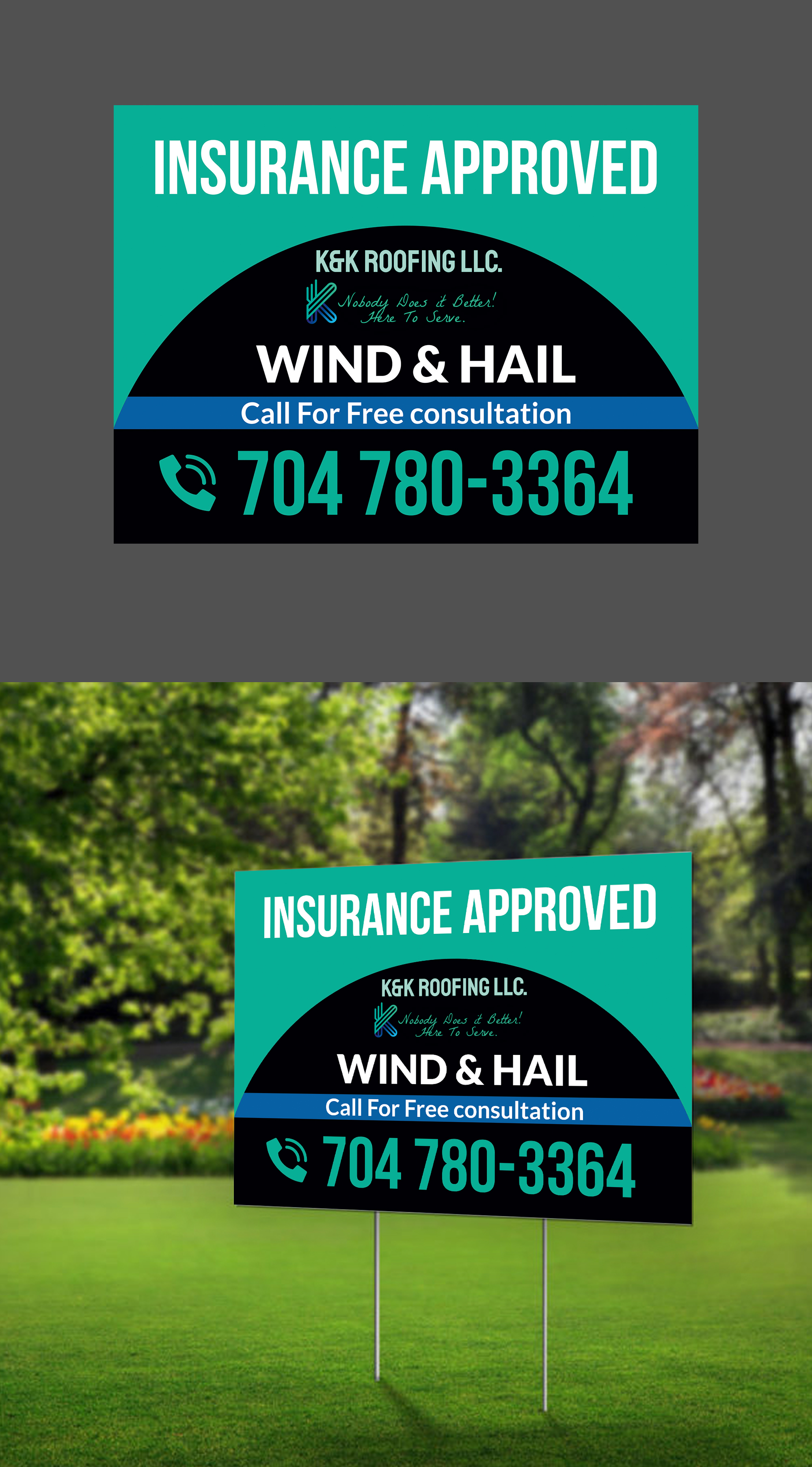 Diseño de Señalética por ecorokerz para K&K ROOFING  | Diseño #26511700