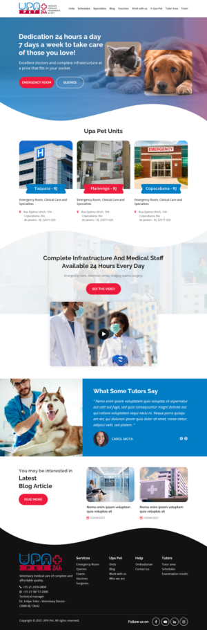 We need a home page that represents us as the best Veterinary Hospital in the State | Diseño Web por Starlyn DS