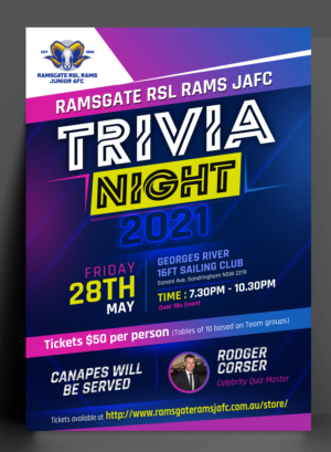 Ramsgate Rams Trivia Night | Design de Flyer par ARTOGRAPHY