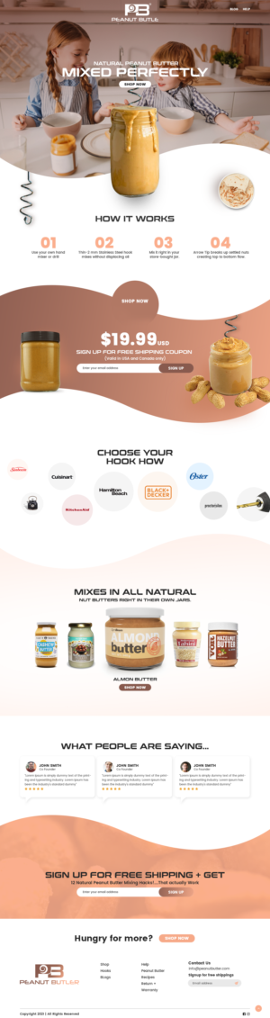 website for shopify-   Peanut Butler.   Natural Peanut Butter Mixer | Web-Design von nzdesigners