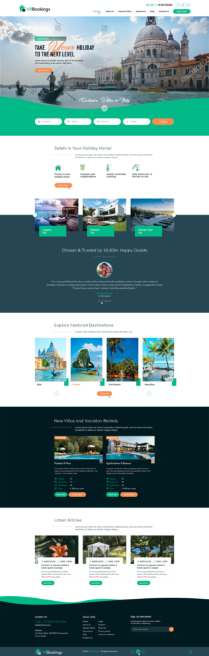 Very new and innovative Web design for Property managers of Vacation rentals | Web Design by Ved Web Services
