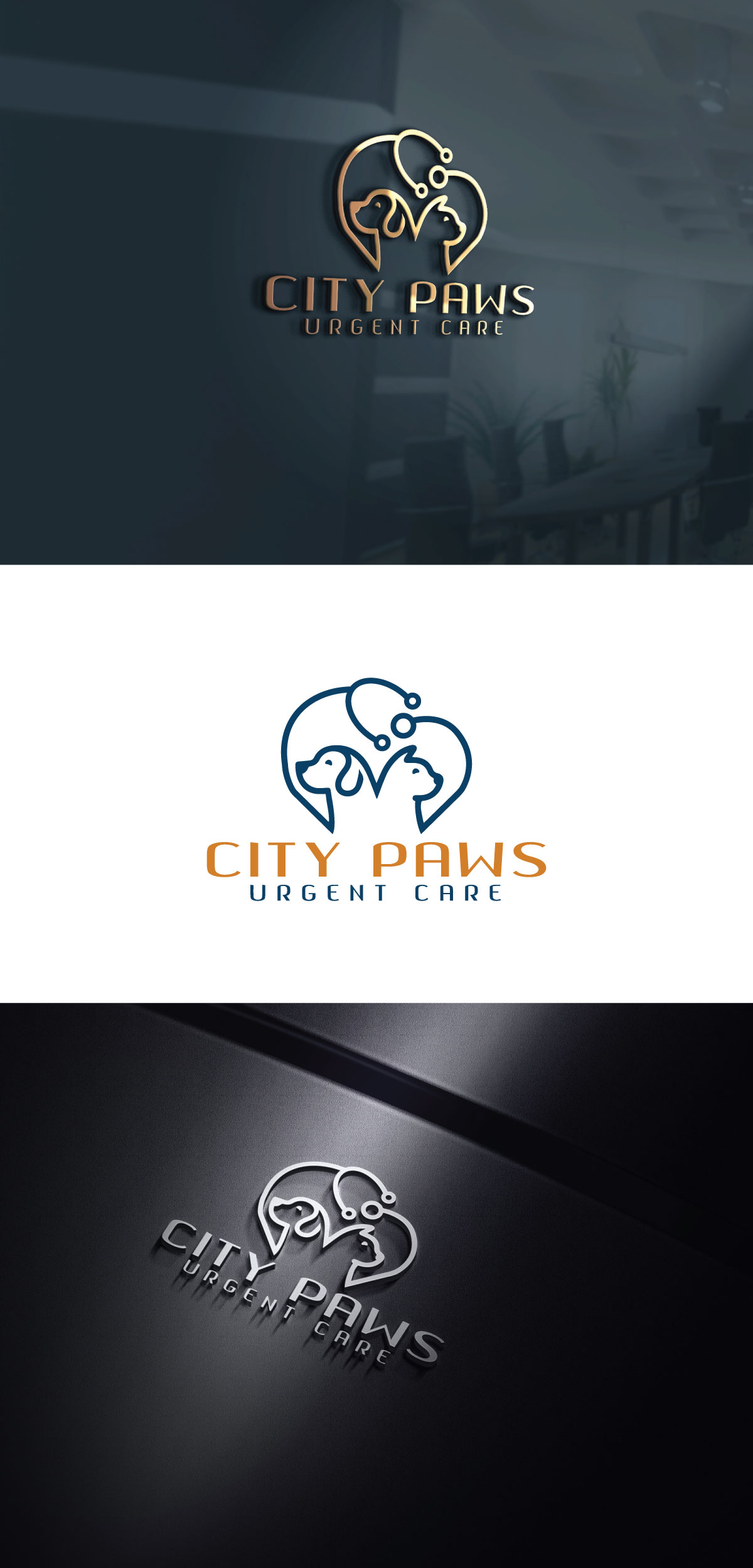 Logo Design by FireflyArt for City Paws Urgent Care  | Design #26524831