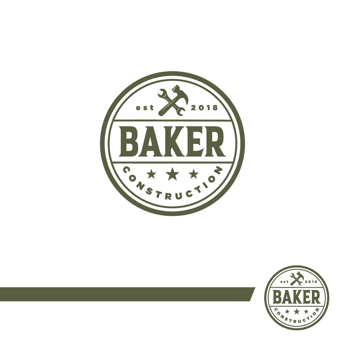 Logo Design by Fat Bat Man for Baker Construction | Design #26530144