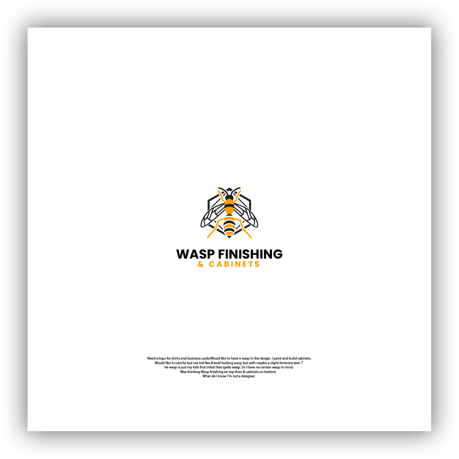 Logo Design by syrwebdevelopment for WASP FINISHING & CABINETS  | Design #26540029