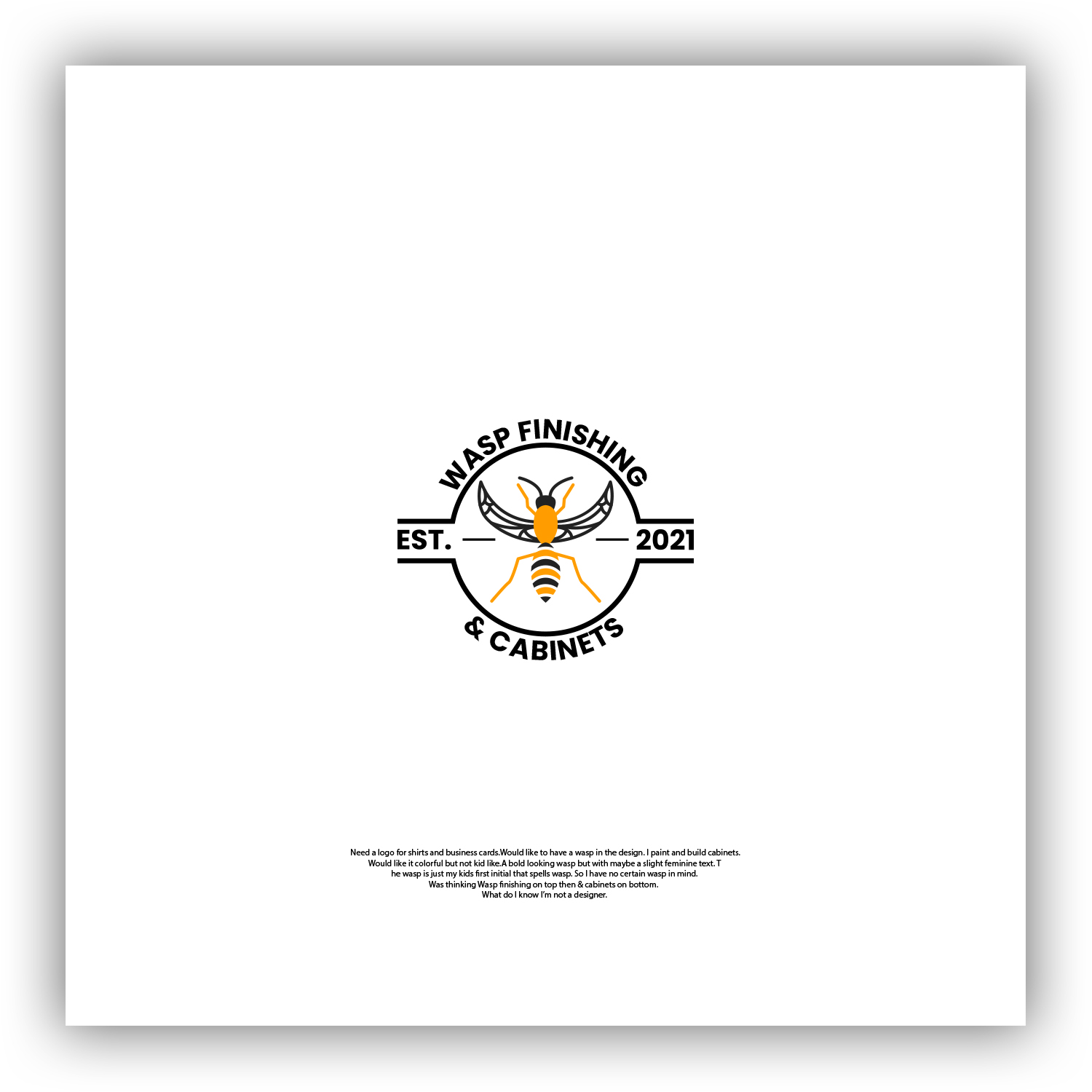 Logo Design by syrwebdevelopment for WASP FINISHING & CABINETS  | Design #26540030