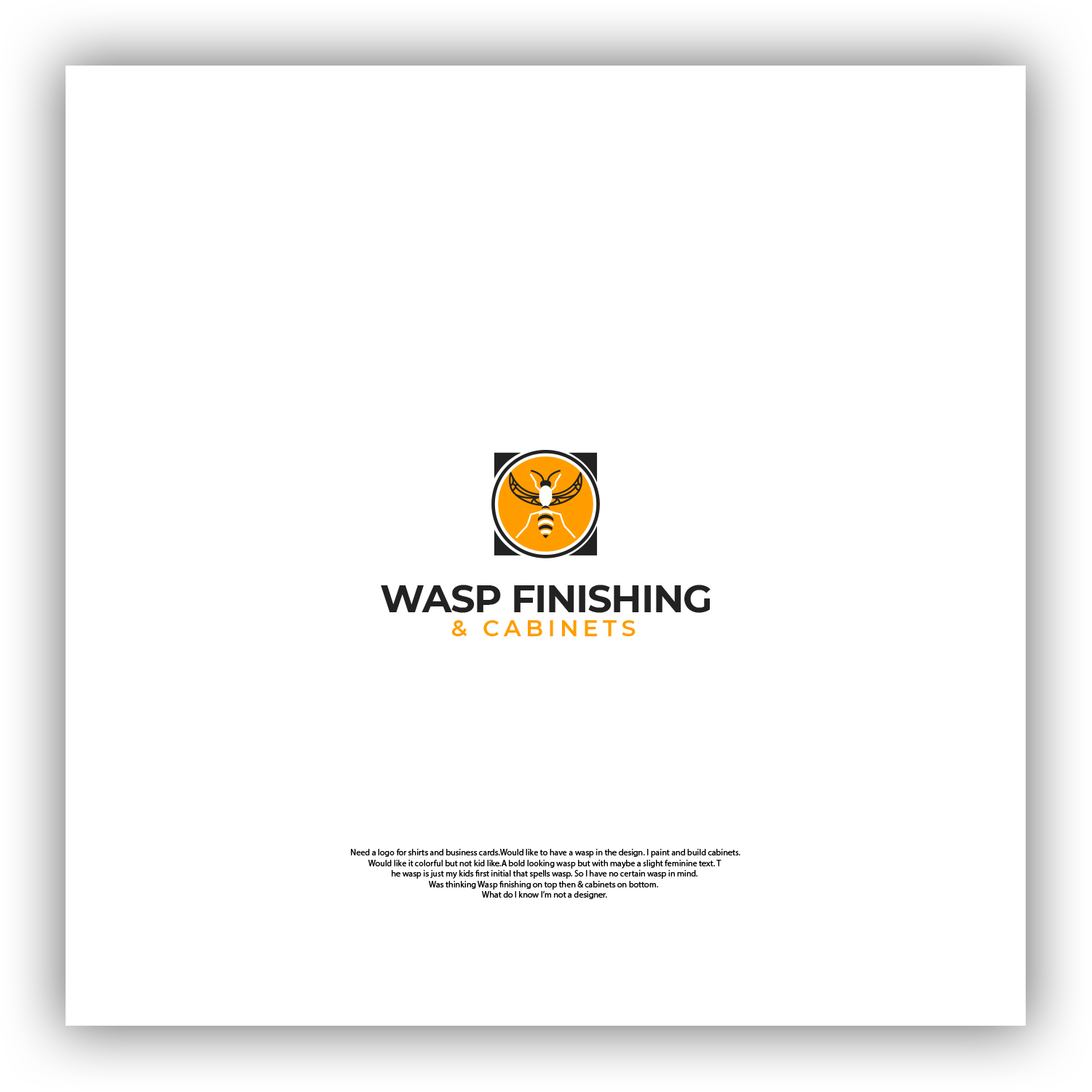 Logo Design by syrwebdevelopment for WASP FINISHING & CABINETS  | Design #26540031