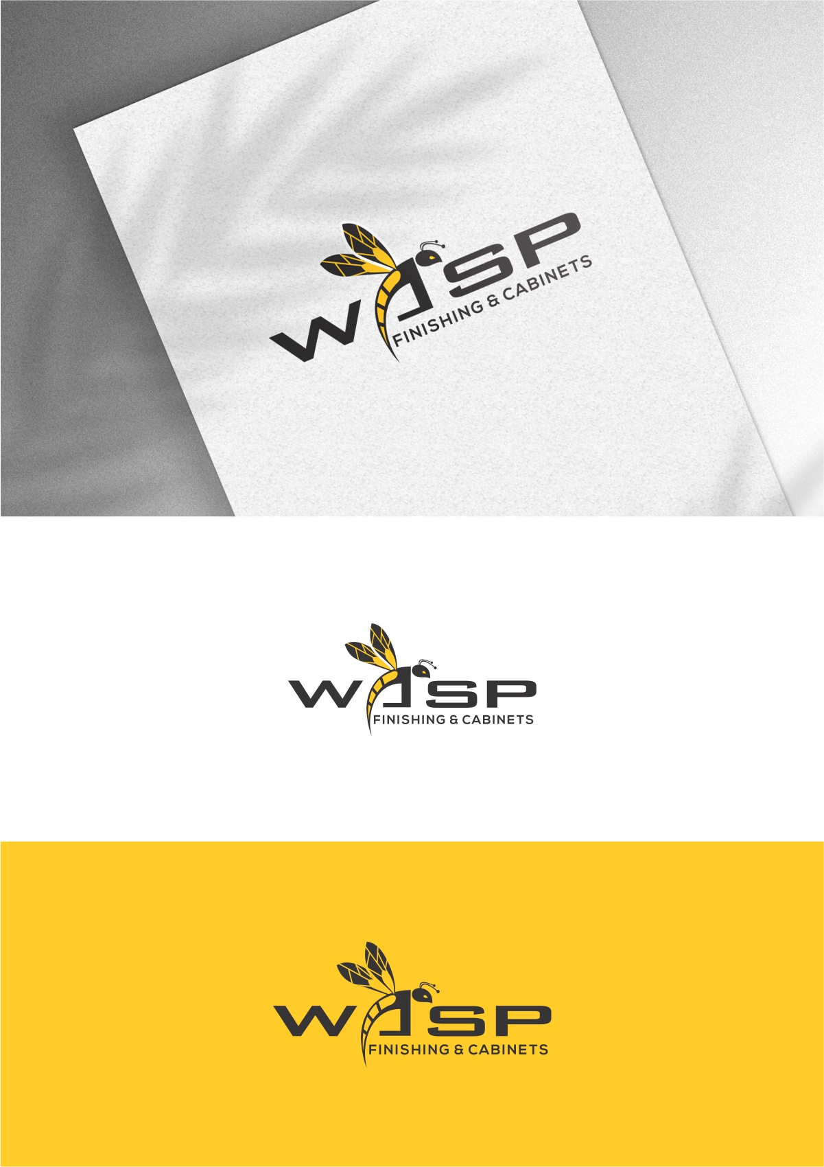 Logo Design by Dave Paresh for WASP FINISHING & CABINETS  | Design #26537565
