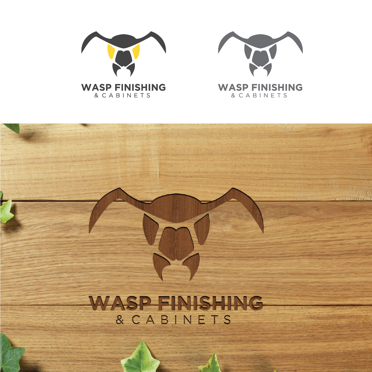 Logo Design by Maxo-Biz for WASP FINISHING & CABINETS  | Design #26538349