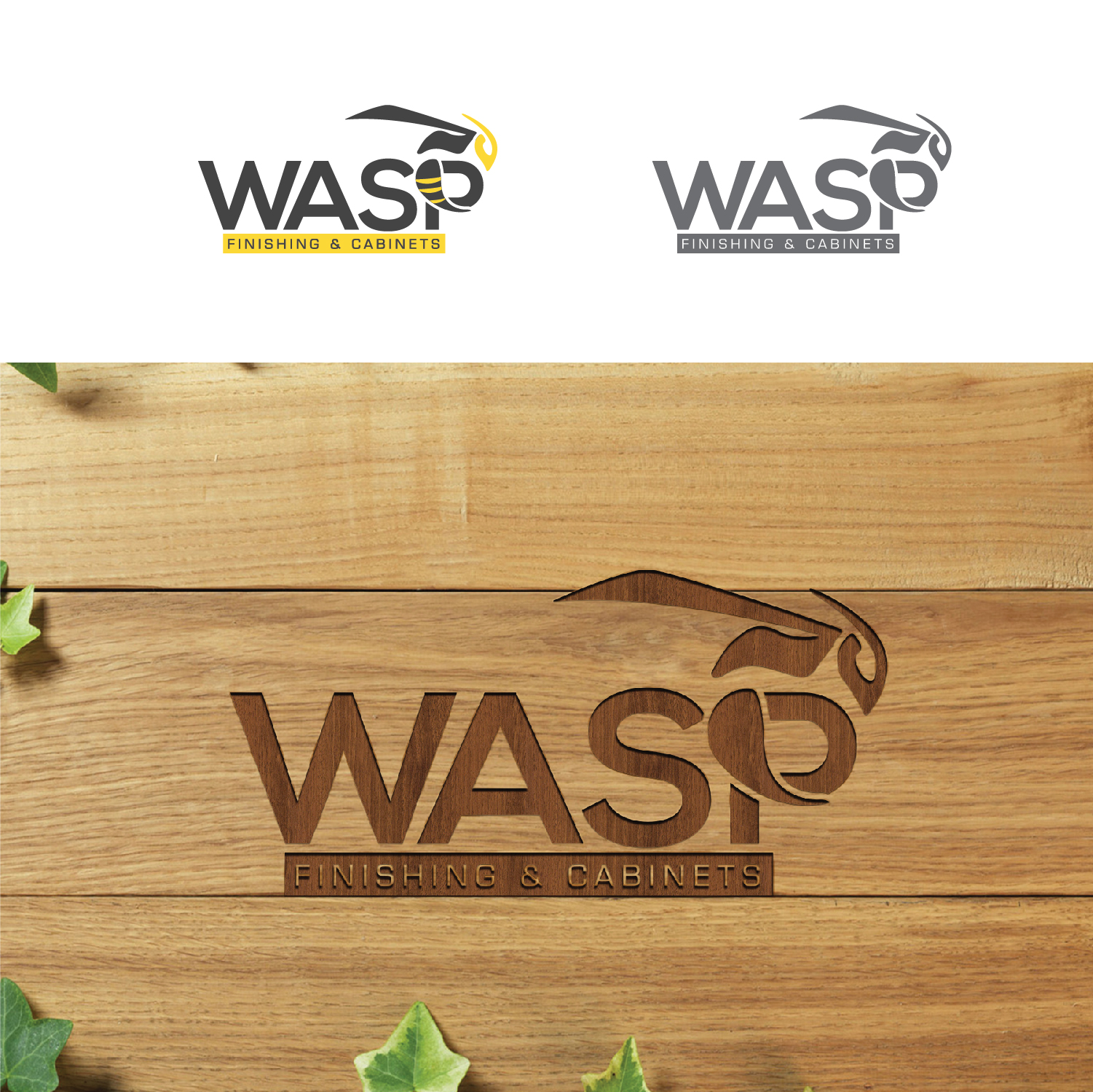 Logo Design by Maxo-Biz for WASP FINISHING & CABINETS  | Design: #26538350