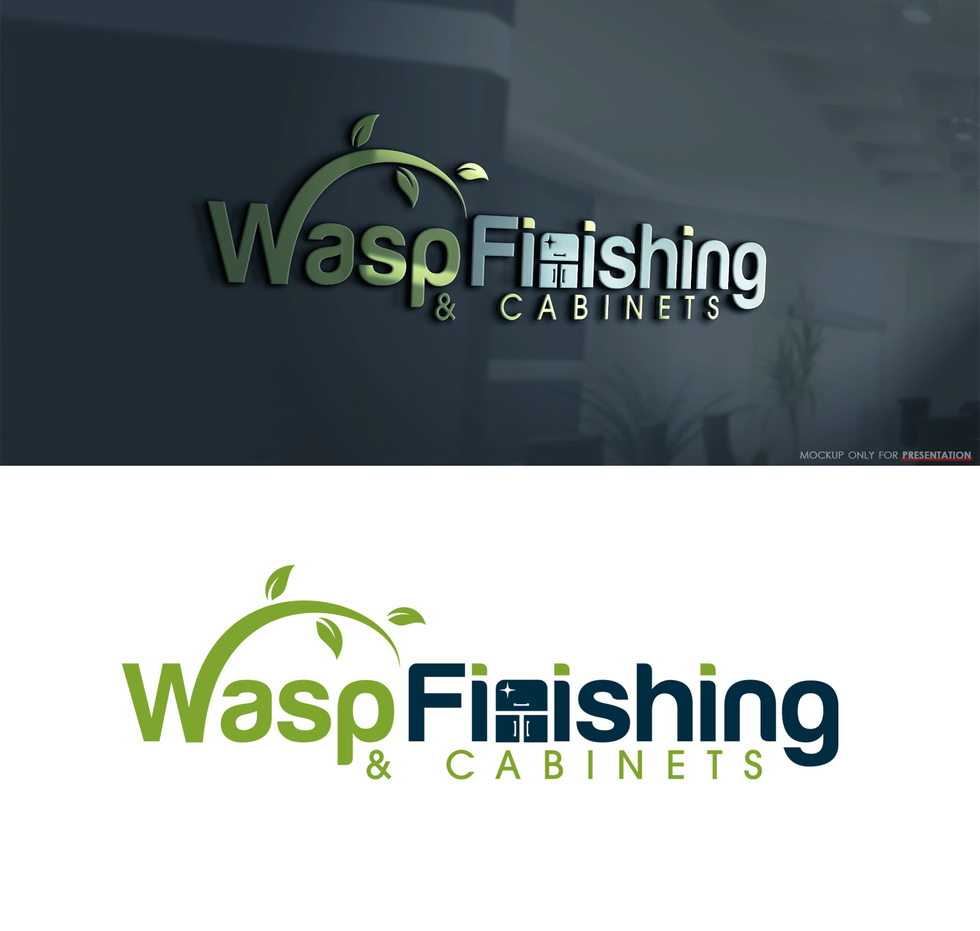 Logo Design by Mono.co for WASP FINISHING & CABINETS  | Design #26528561