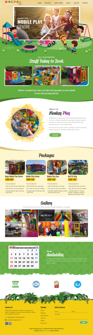 Upgrade WIX webpage for small family business with kids playground equipment | Web Design by sai.designer87