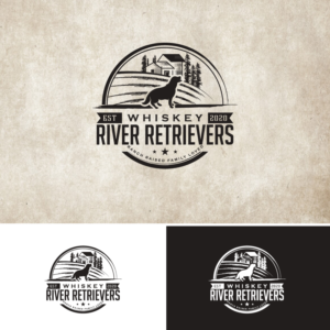 Whiskey River Retrievers - Est 2020 - Ranch Raised Golden Retrievers | Logo Design by Graphic Bricks
