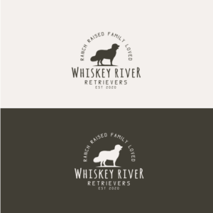 Whiskey River Retrievers - Est 2020 - Ranch Raised Golden Retrievers | Logo Design by FourtuneDesign