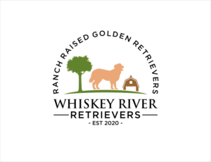 Whiskey River Retrievers - Est 2020 - Ranch Raised Golden Retrievers | Logo Design by BNdesigner
