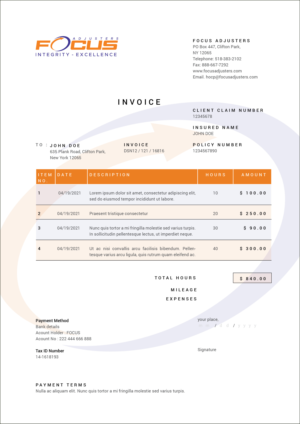 Design de Modèle Word par creative.visuals pour Fort Orange Claim Service, Inc. | Design : #26777428