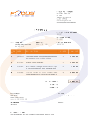 Word Template Design by UM1356 for Fort Orange Claim Service, Inc. | Design: #26777428