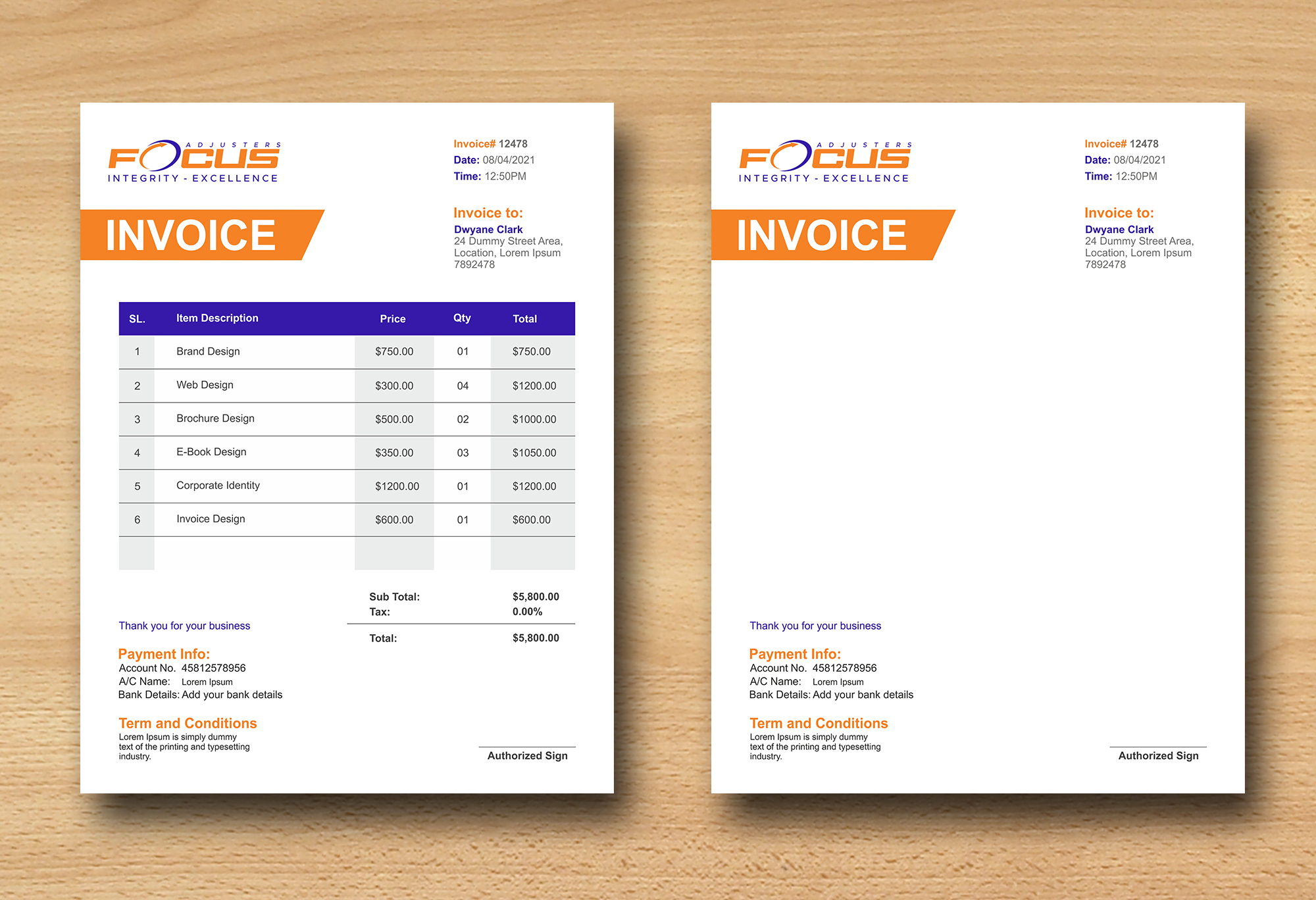 Word Template Design by ecorokerz for Fort Orange Claim Service, Inc. | Design #26549044