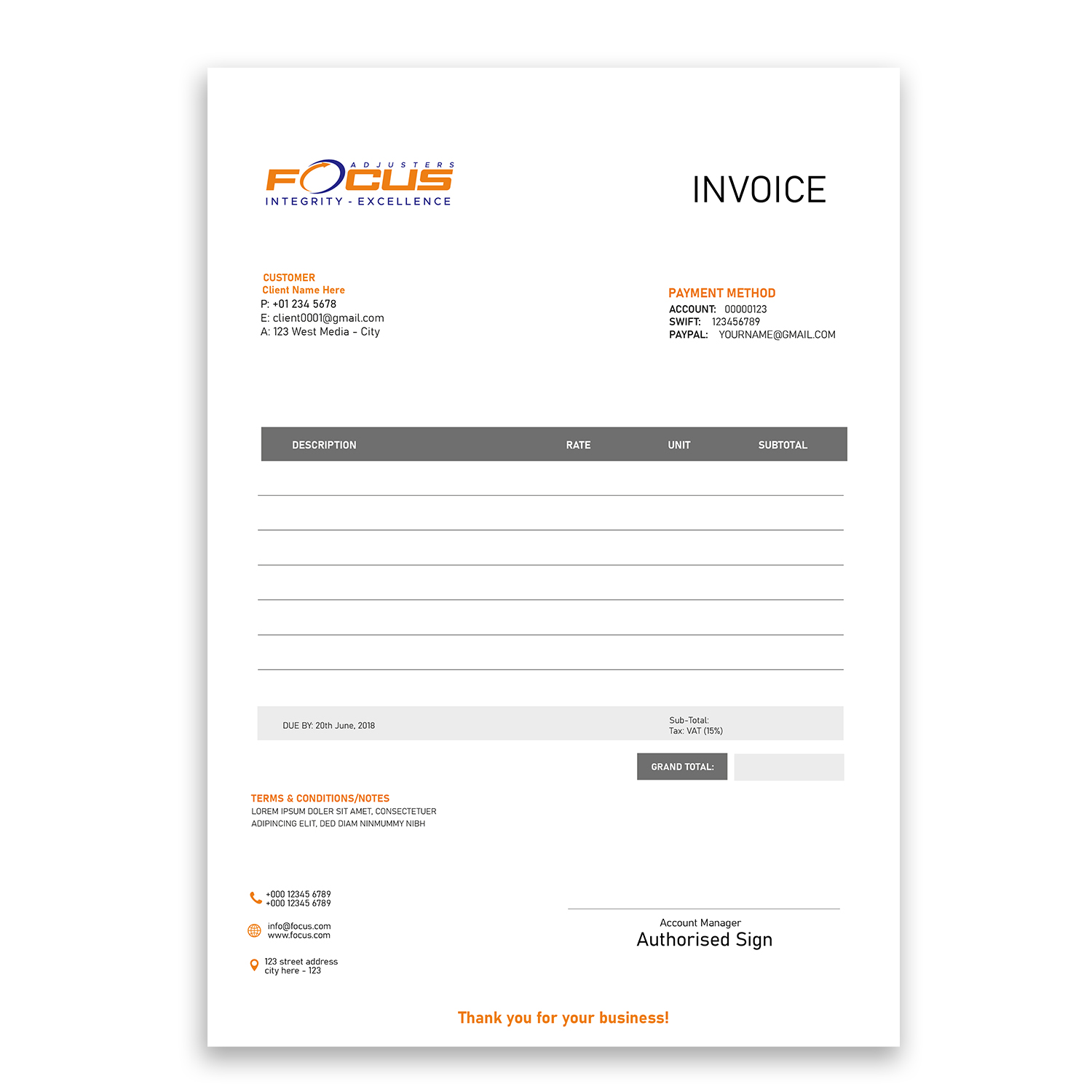 Word Template Design by davidsantacruz7 for Fort Orange Claim Service, Inc. | Design #26547150