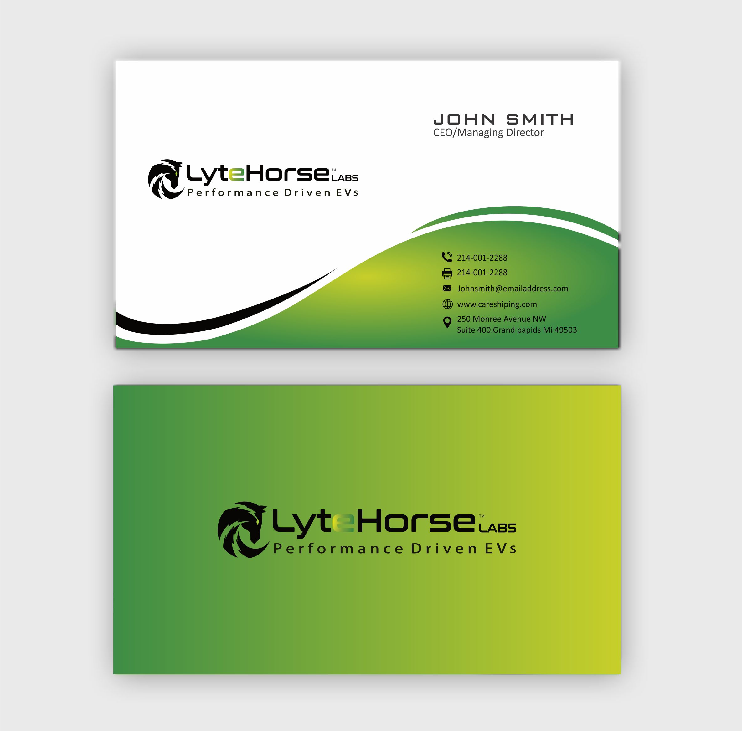 Business Card Design by Crea8iveMind for LyteHorse Labs | Design #26540410