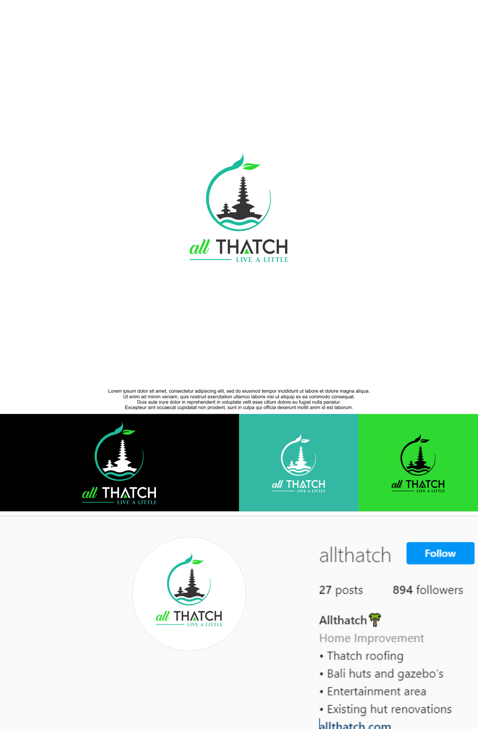 Logo Design by siti MWDesign for All Thatch Solutions | Design #26560556
