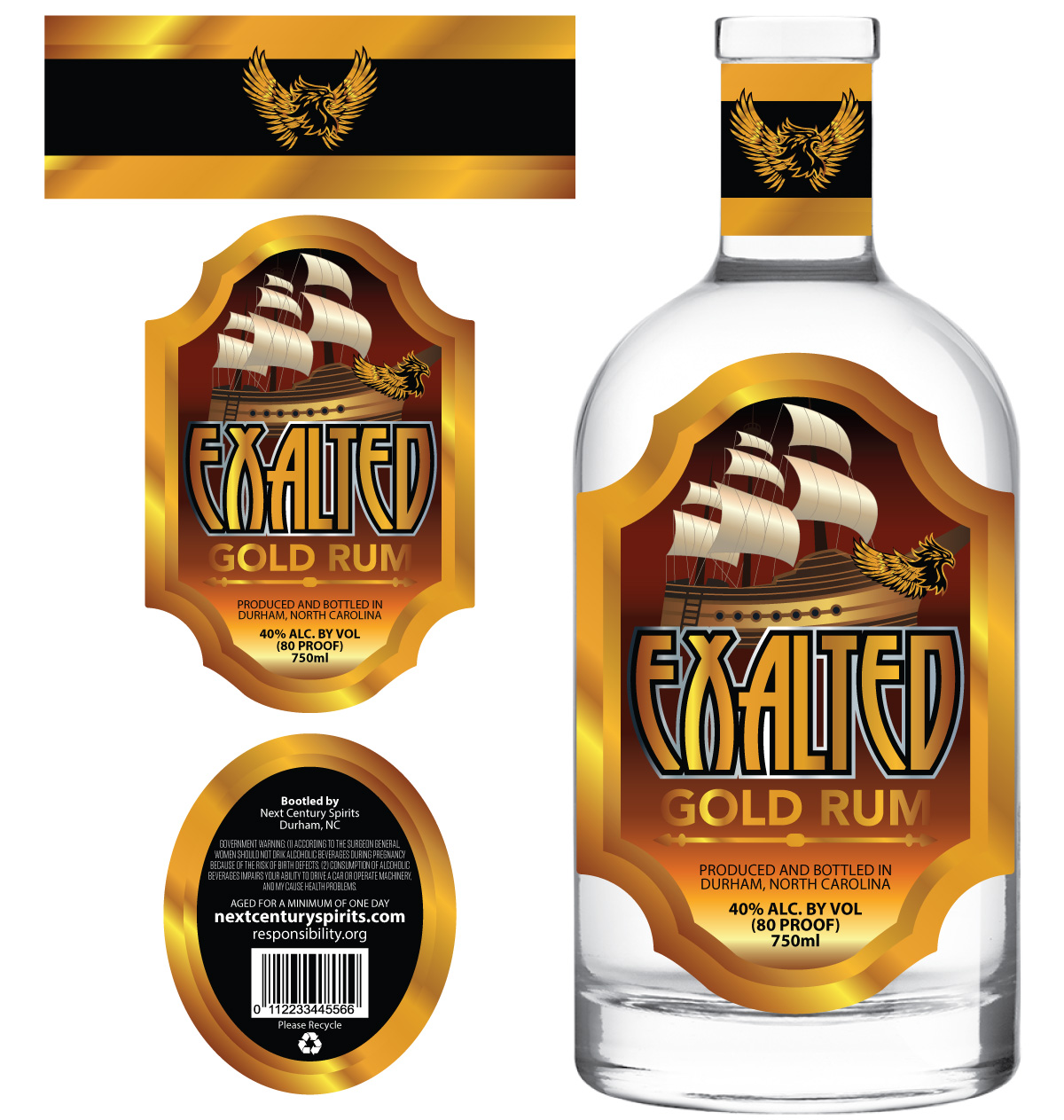 Label Design by Sergio Coelho for Next Century Spirits | Design #26591675