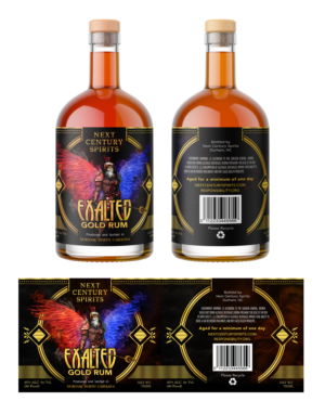 LABEL DESIGN FOR RUM BOTTLE "NEW SHIP ELEMENT" | Label Design by SAI DESIGNS