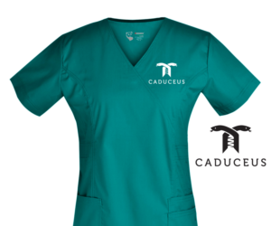 Caduceus Nursing Apparel or Simply Caduceus may be part of logo or separate | Logo Design by Buck Tornado