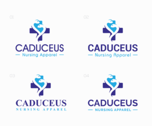 Caduceus Nursing Apparel or Simply Caduceus may be part of logo or separate | Logo Design by step forward 2