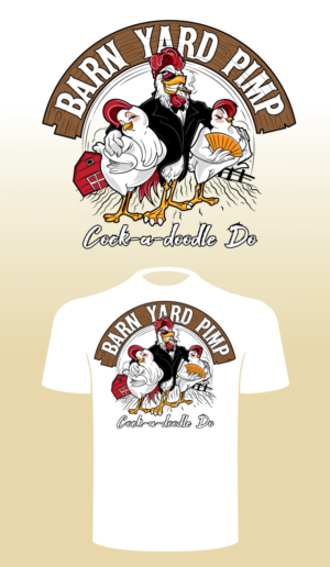 Barn yard pimp need a pimped out rooster struiting his stuff in front of the hens | T-Shirt-Design von ally designs