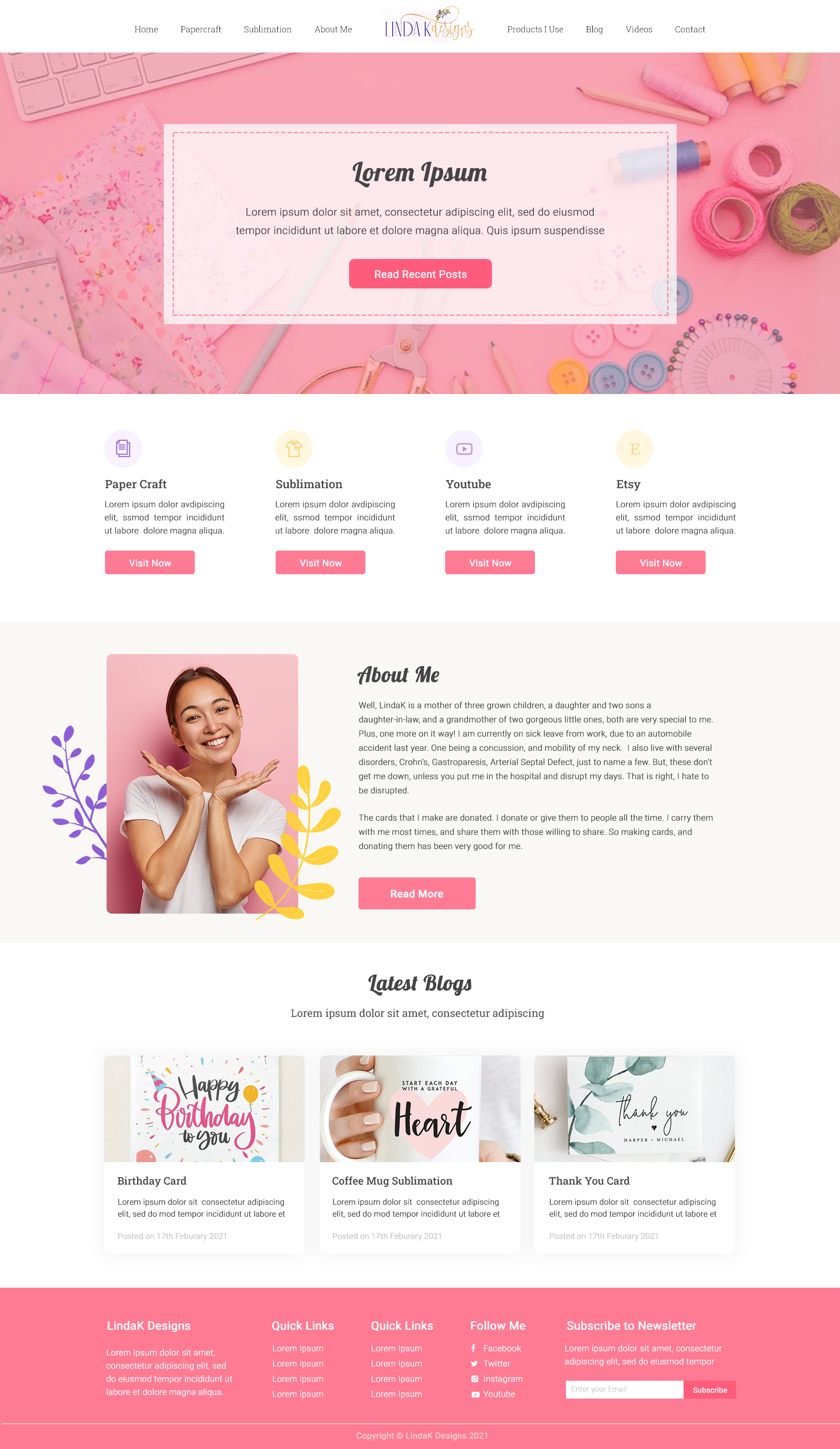 Web Design by divyanshutomar78 for LindaK Designs | Design #26617204