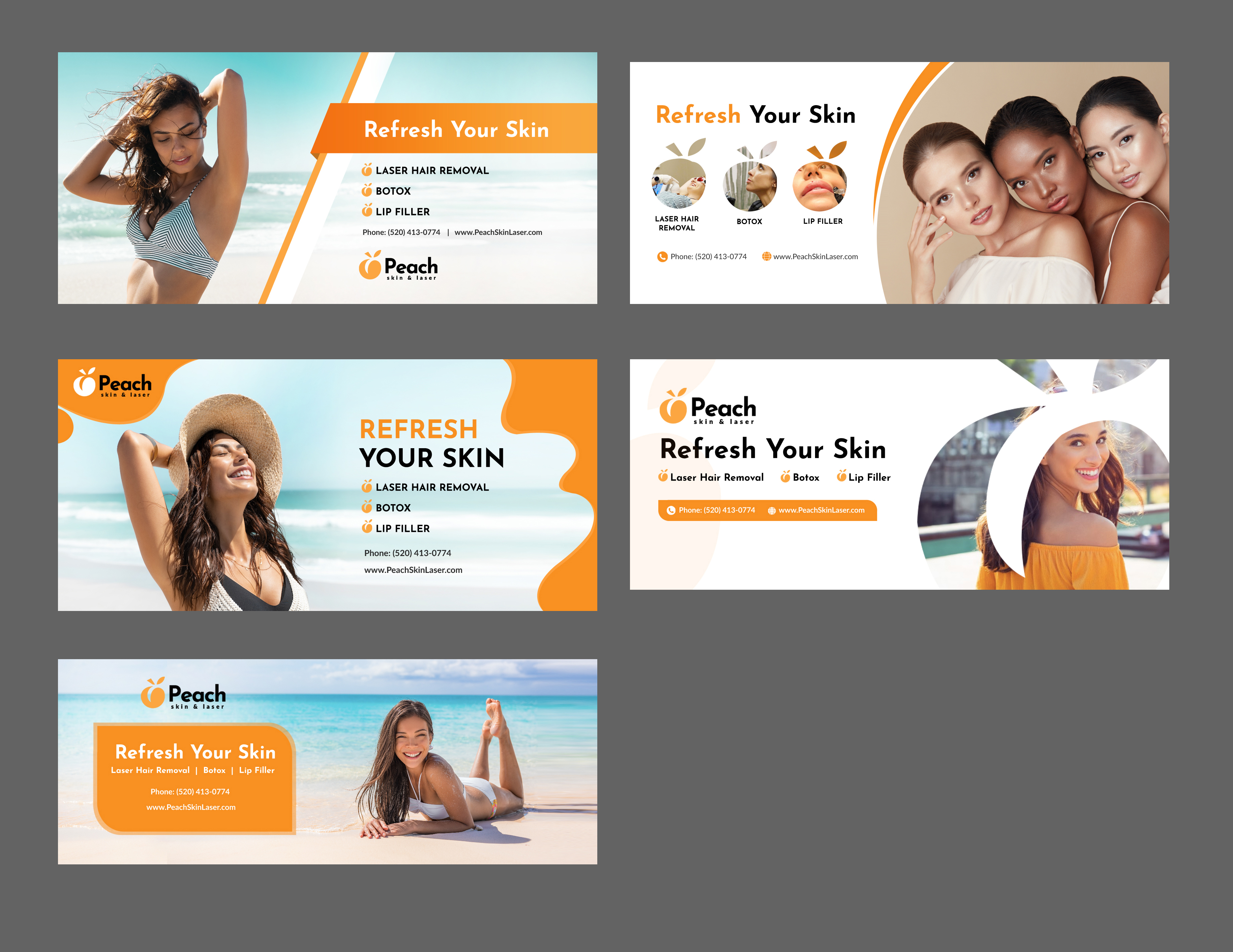 Diseño De Banner Publicitario por Blue Sparrow para Peach Skin & Laser | Diseño #26568149