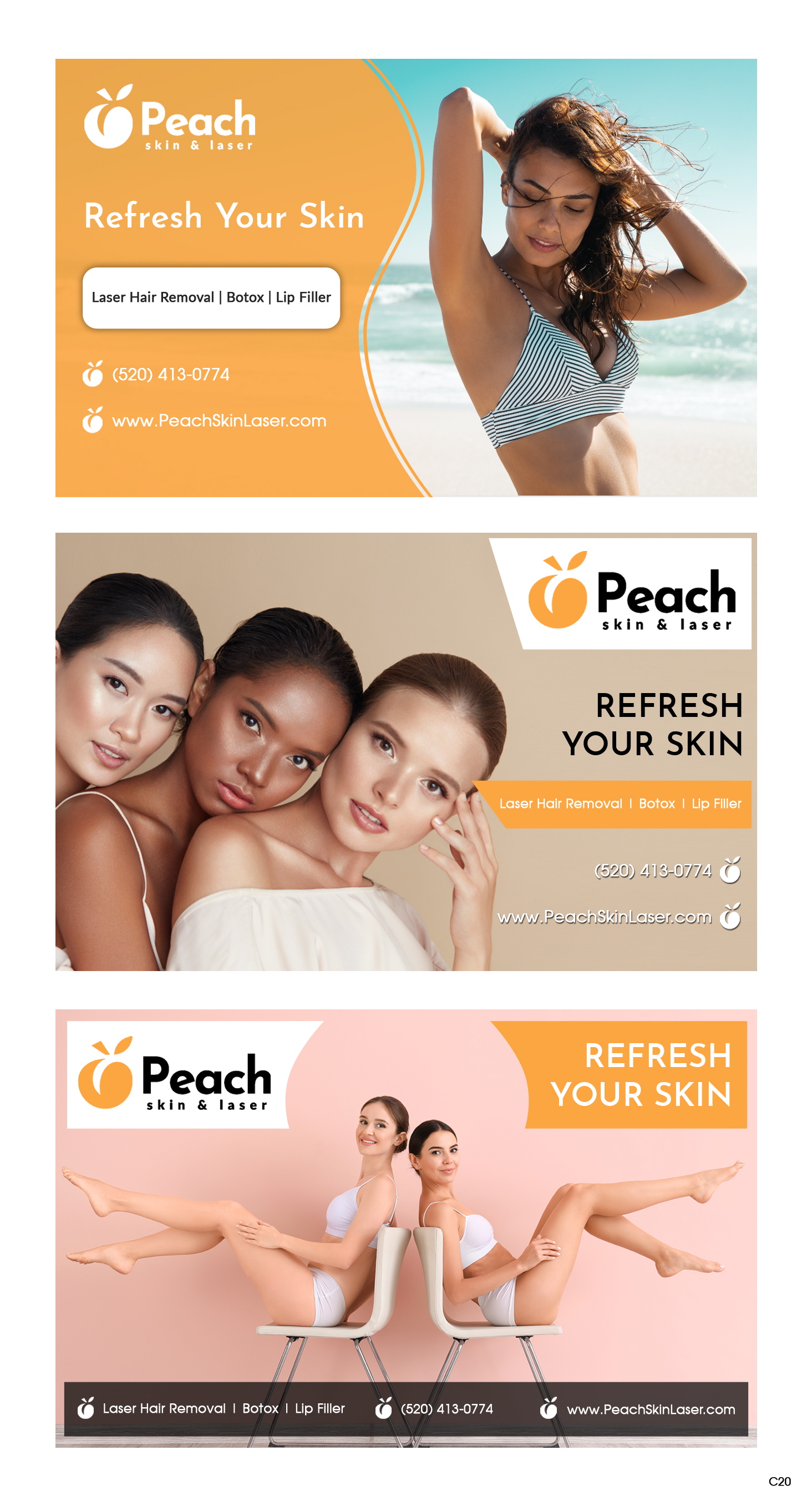 Banner Ad Design by pb for Peach Skin & Laser | Design #26564697
