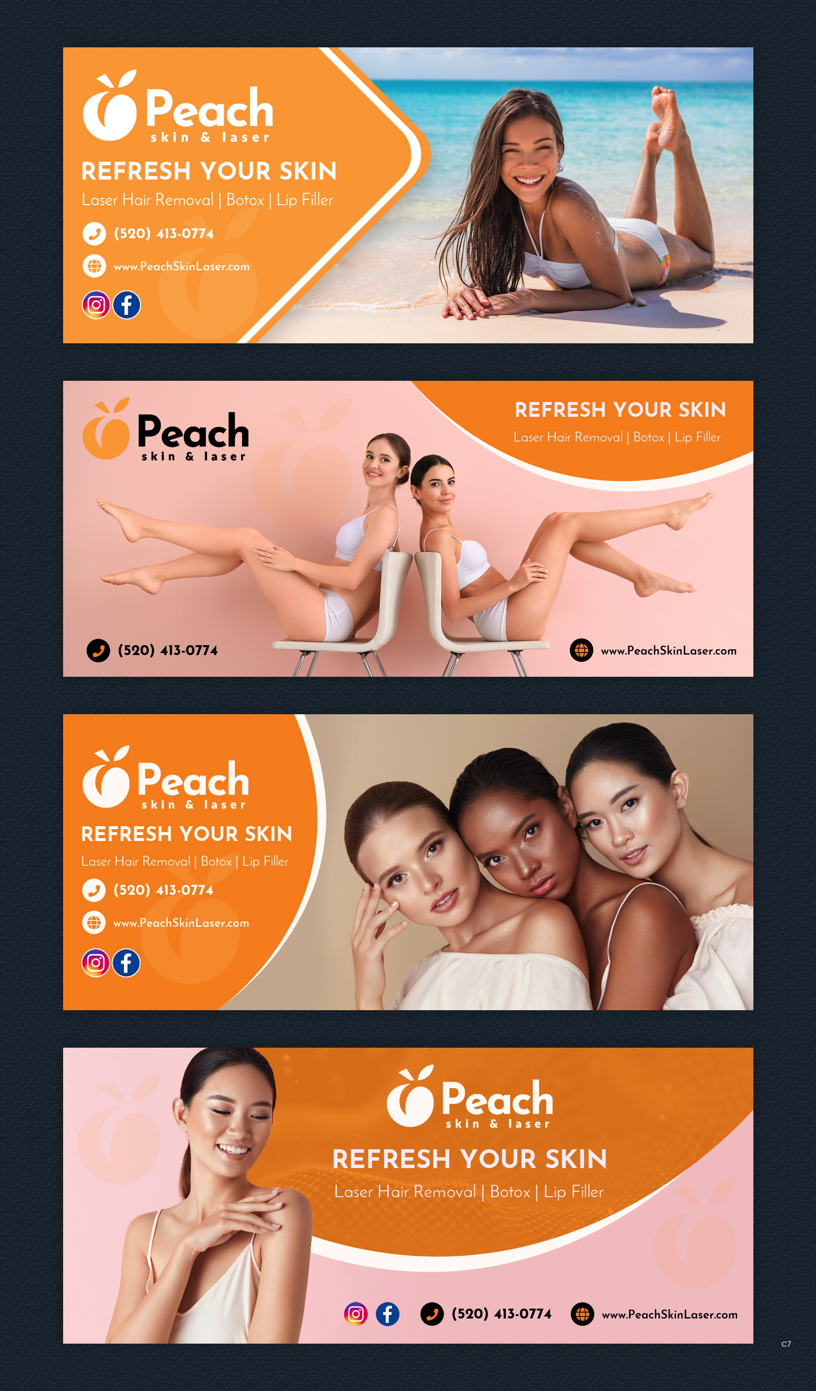 Banner-Design von pb für Peach Skin & Laser | Design #26564698