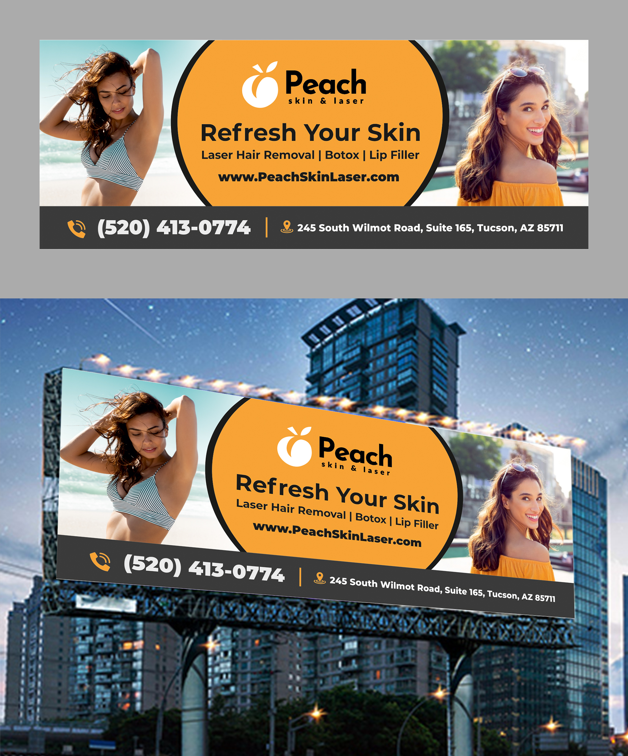 Banner-Design von ecorokerz für Peach Skin & Laser | Design #26563932
