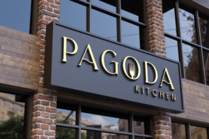 Pagoda (as the main word) Kitchen (as a tagline, so smaller and less prominent) | Logo Design by makerlogoz