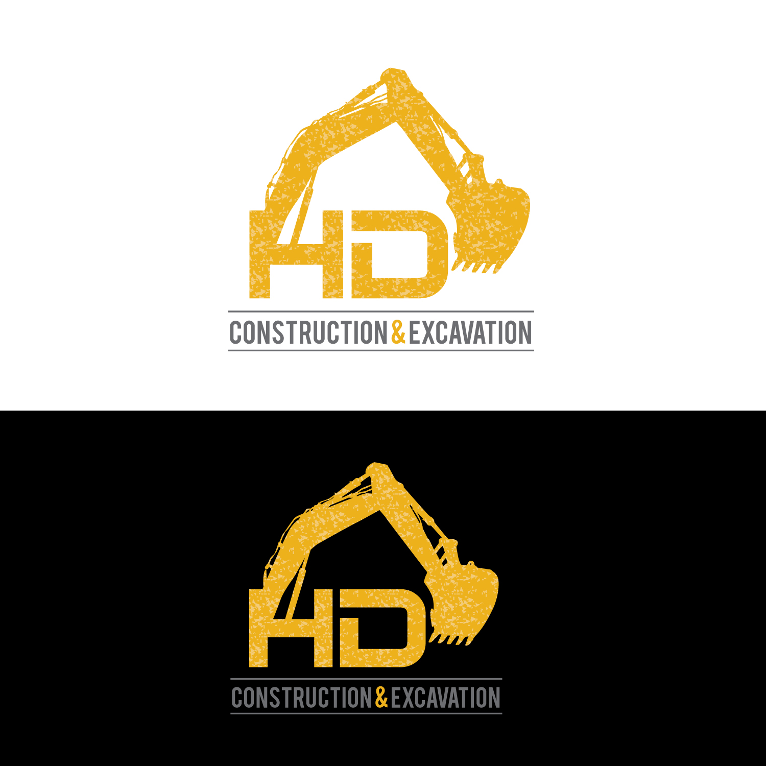 Logo Design by GODDREAMCREATION for HD construction & excavation  | Design #26572296