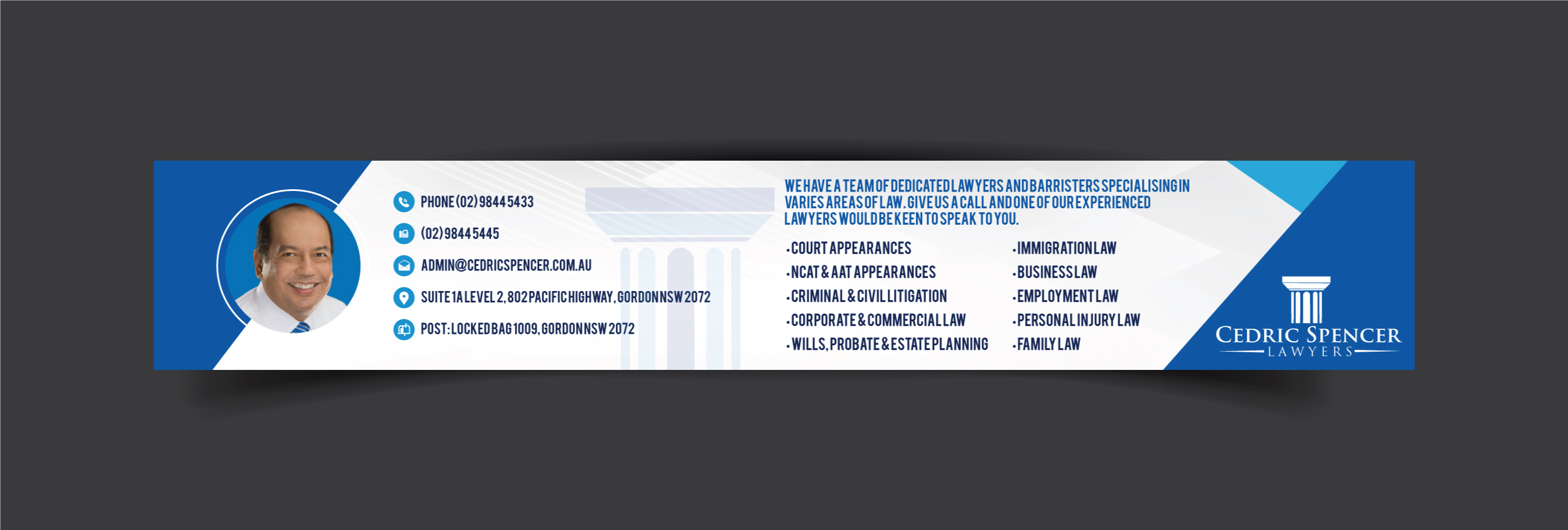 Grafik-Design von Fusionex Studio für Cedric Spencer Lawyers | Design #26571595