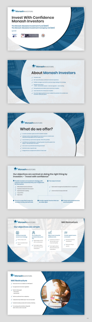 Diseño de PowerPoint por pb para Monash Investors Pty Ltd | Diseño: #26596605