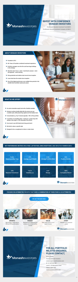 Diseño de PowerPoint por pb para Monash Investors Pty Ltd | Diseño: #26596612