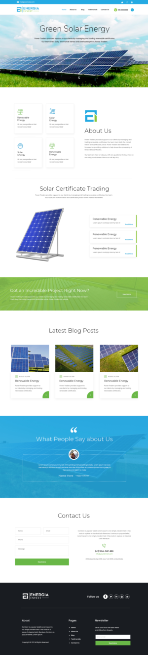 Spanish renewable energy startup needs website | Web Design par ag622988