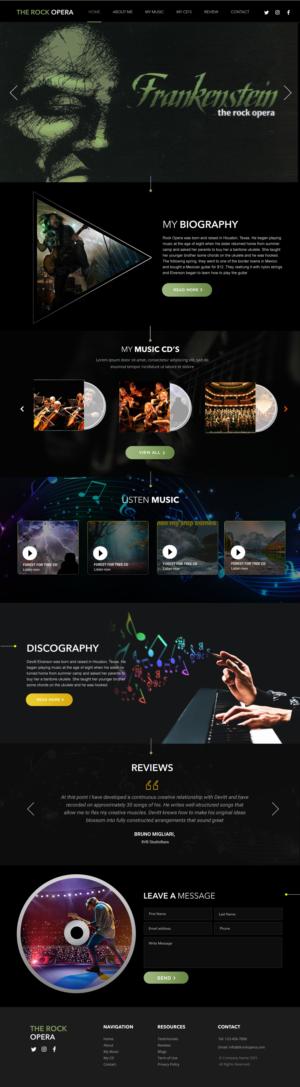 Web Design by HARSH 125 for Frankenstein The Rock Opera, LLC | Design #26606067