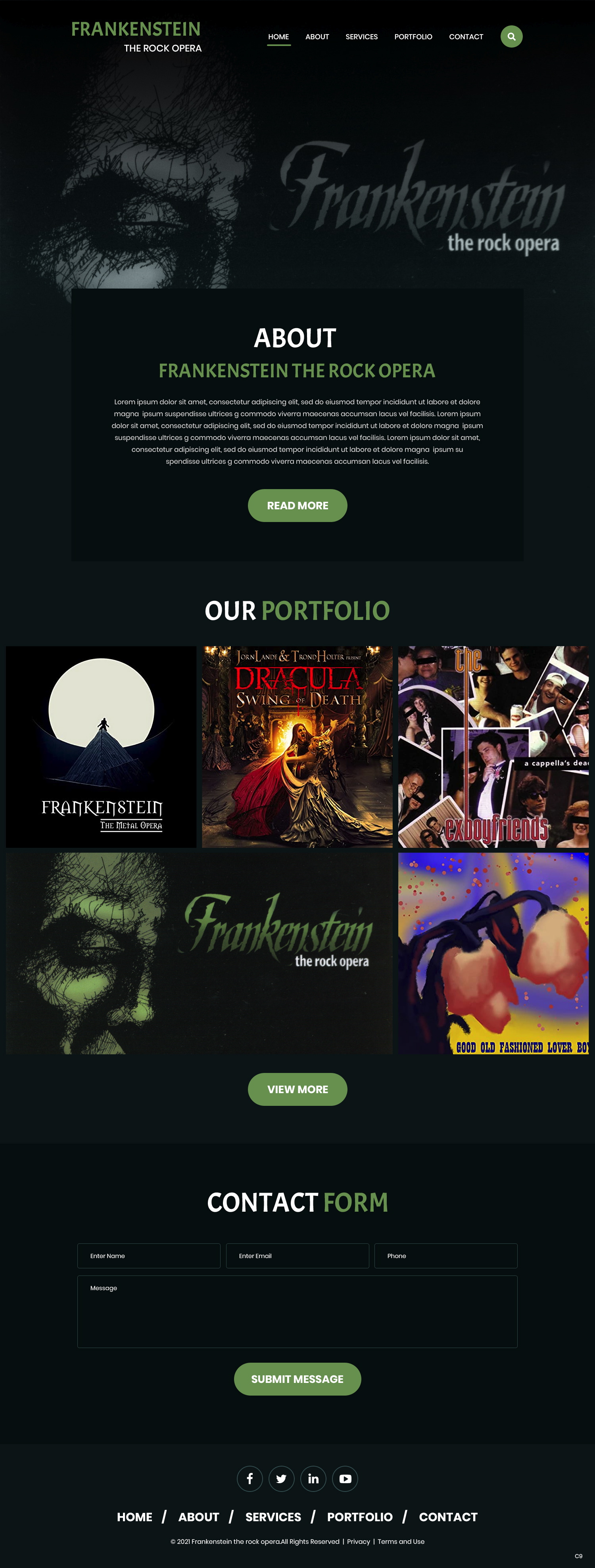 Diseño Web por pb para Frankenstein The Rock Opera, LLC | Diseño #26578760