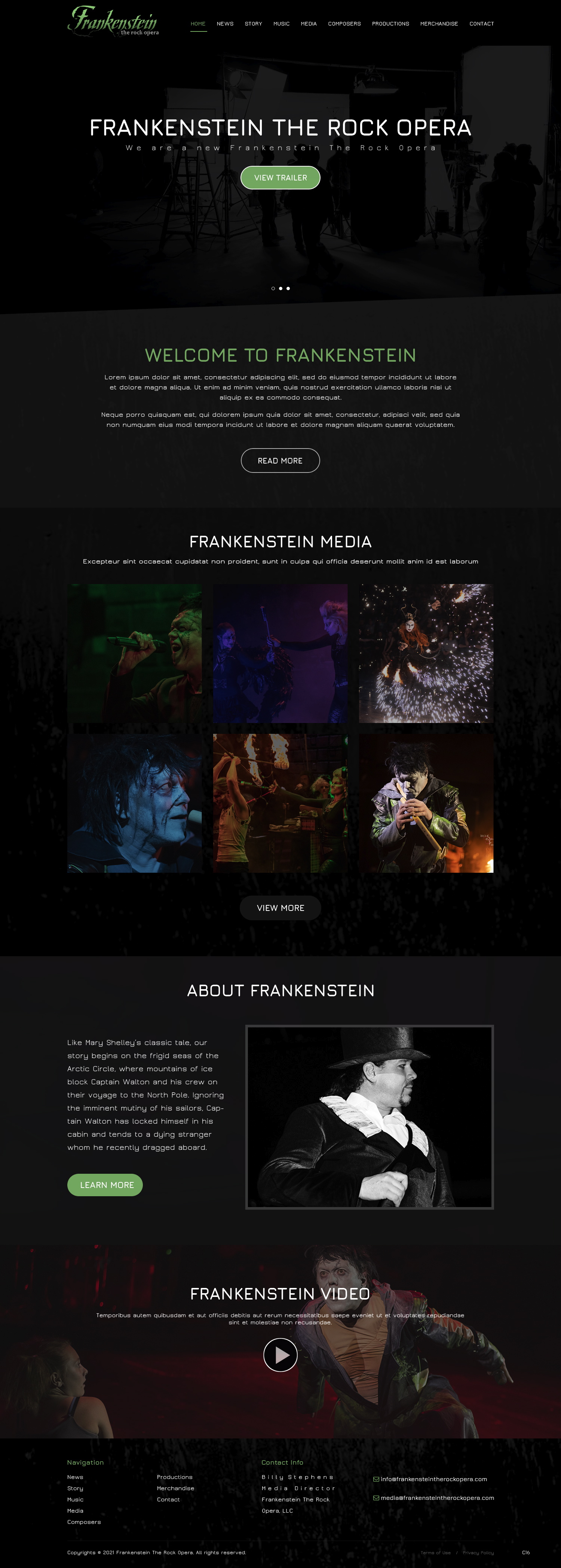 Web Design by pb for Frankenstein The Rock Opera, LLC | Design #26578761