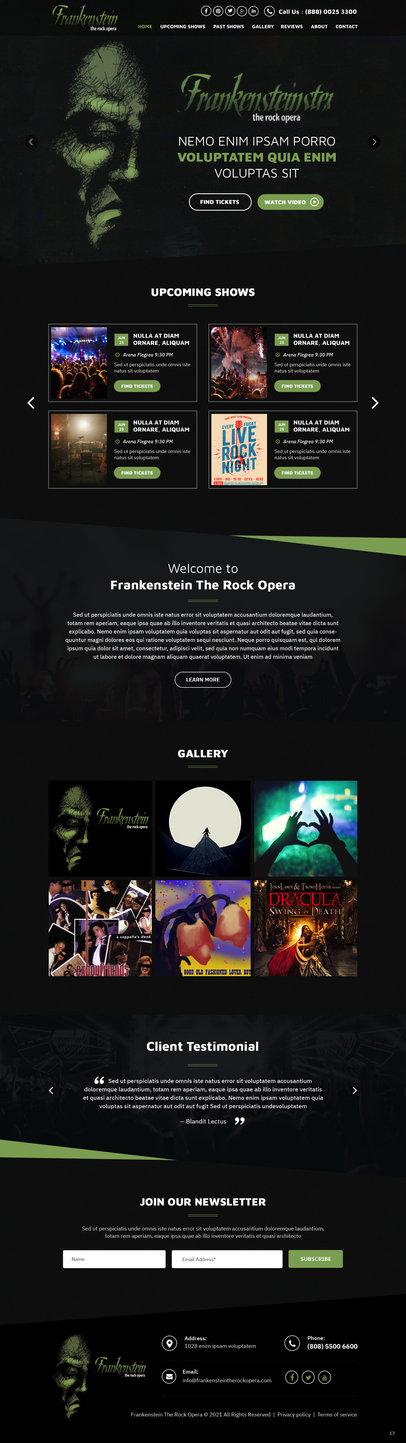Diseño Web por pb para Frankenstein The Rock Opera, LLC | Diseño #26578763