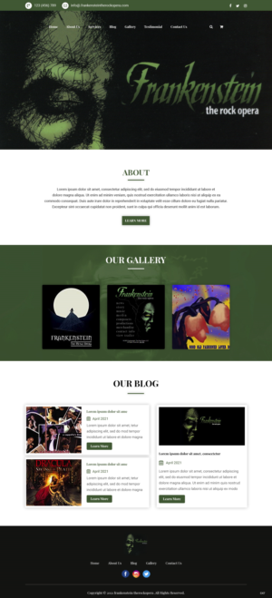 Web Design by pb for Frankenstein The Rock Opera, LLC | Design: #26578771