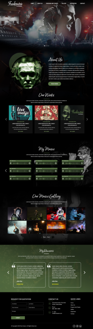 Web Design by Titan Eagle for Frankenstein The Rock Opera, LLC | Design: #26673146