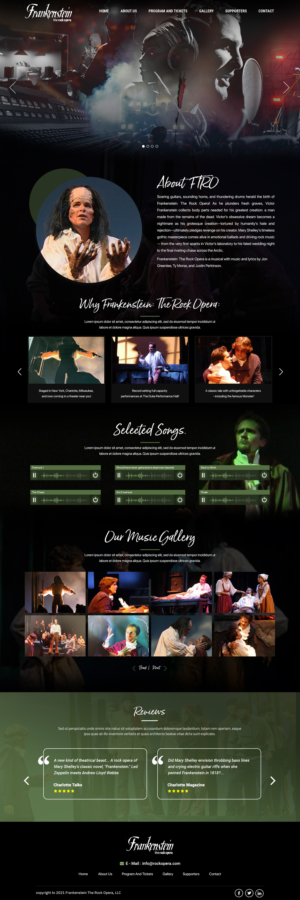 Web Design by Titan Eagle for Frankenstein The Rock Opera, LLC | Design: #26917849