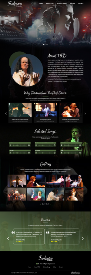 Web Design by Titan Eagle for Frankenstein The Rock Opera, LLC | Design: #26926423