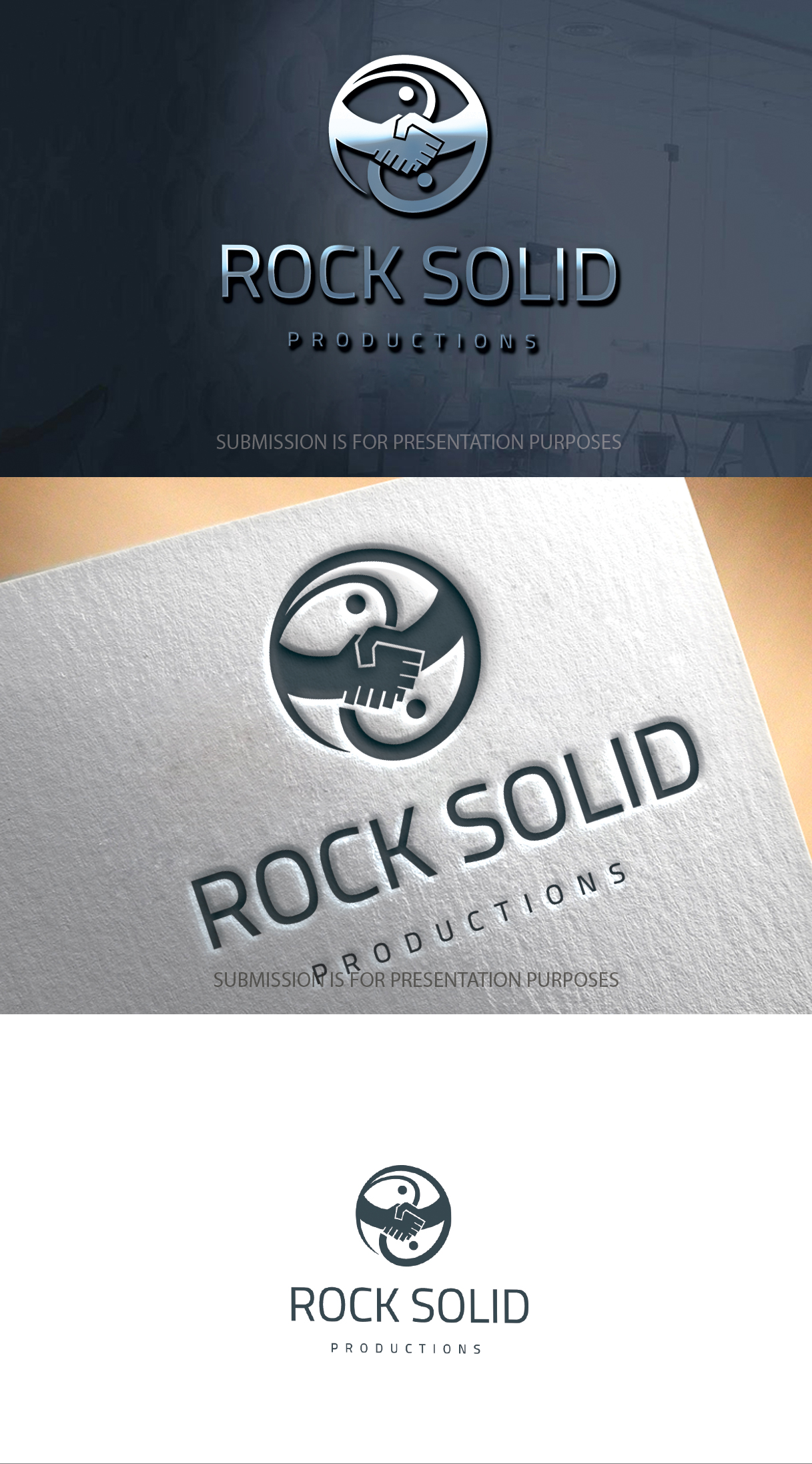 Diseño de Logo por graphicevolution para Rock Solid Productions LLC | Diseño #26576528