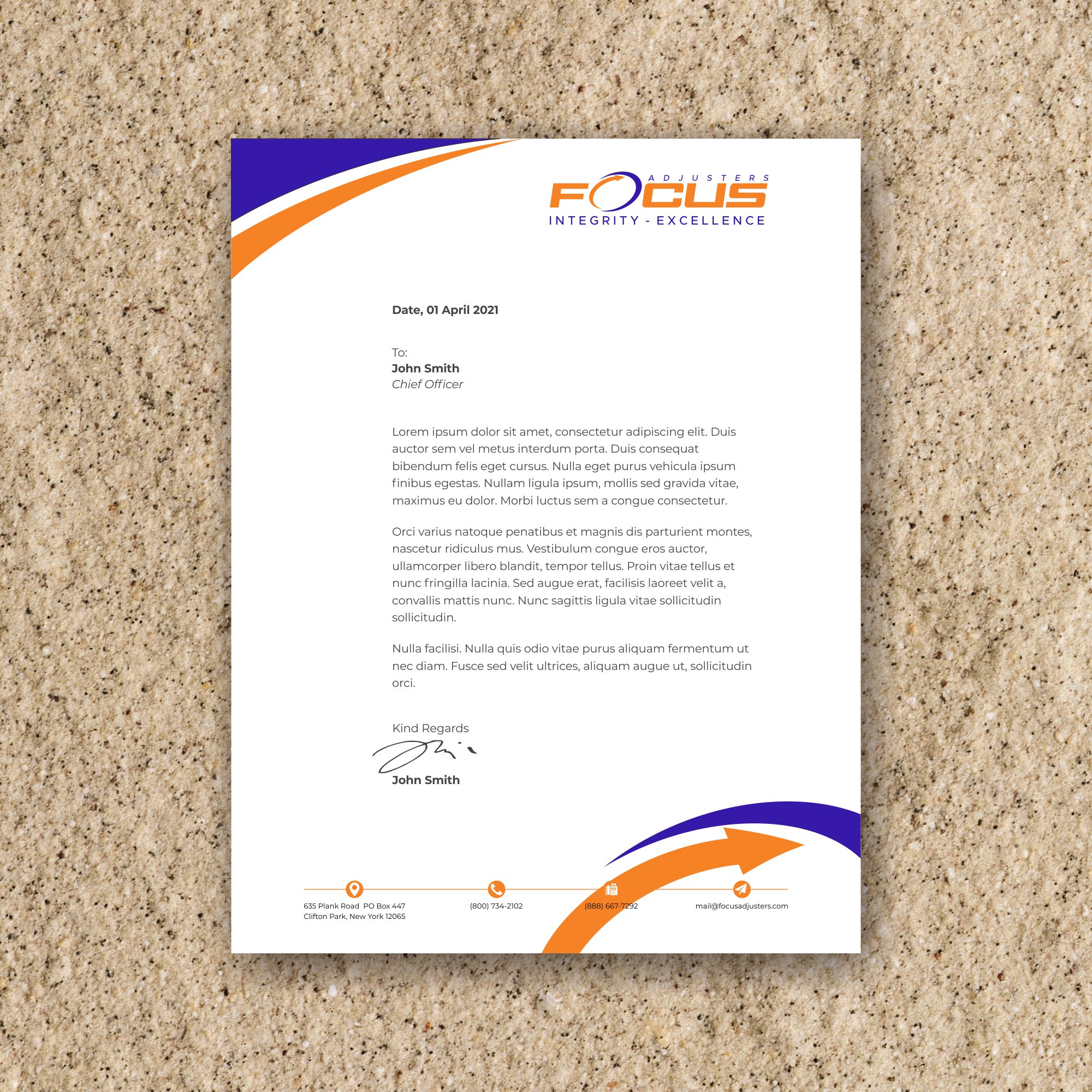 Word Template Design by nng for Fort Orange Claim Service, Inc. | Design #26580680
